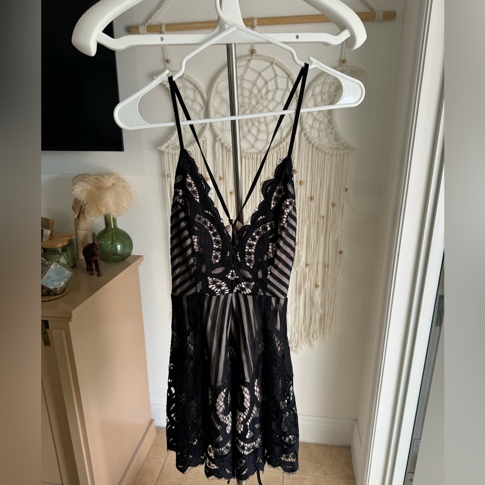 Laced romper cross back corset straps